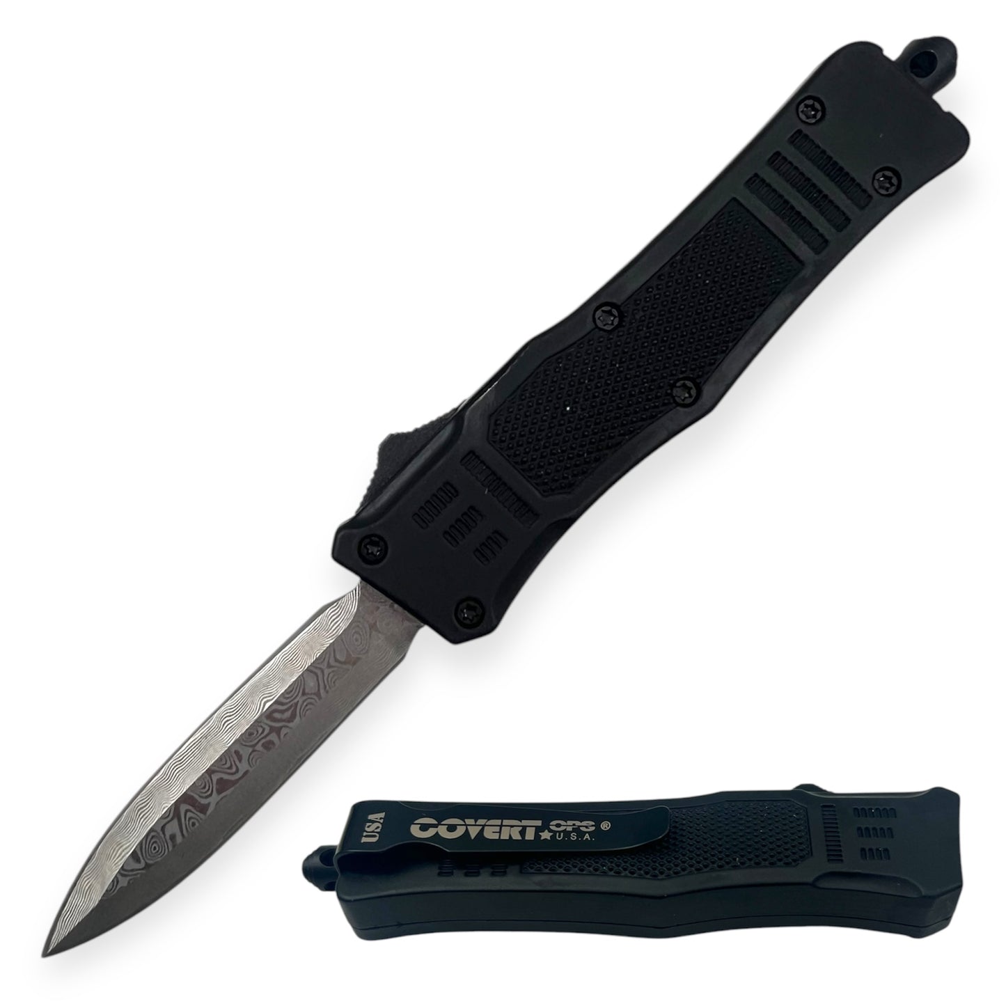 Covert Ops® Automatic OTF 9 Inch Auto Double Damascus