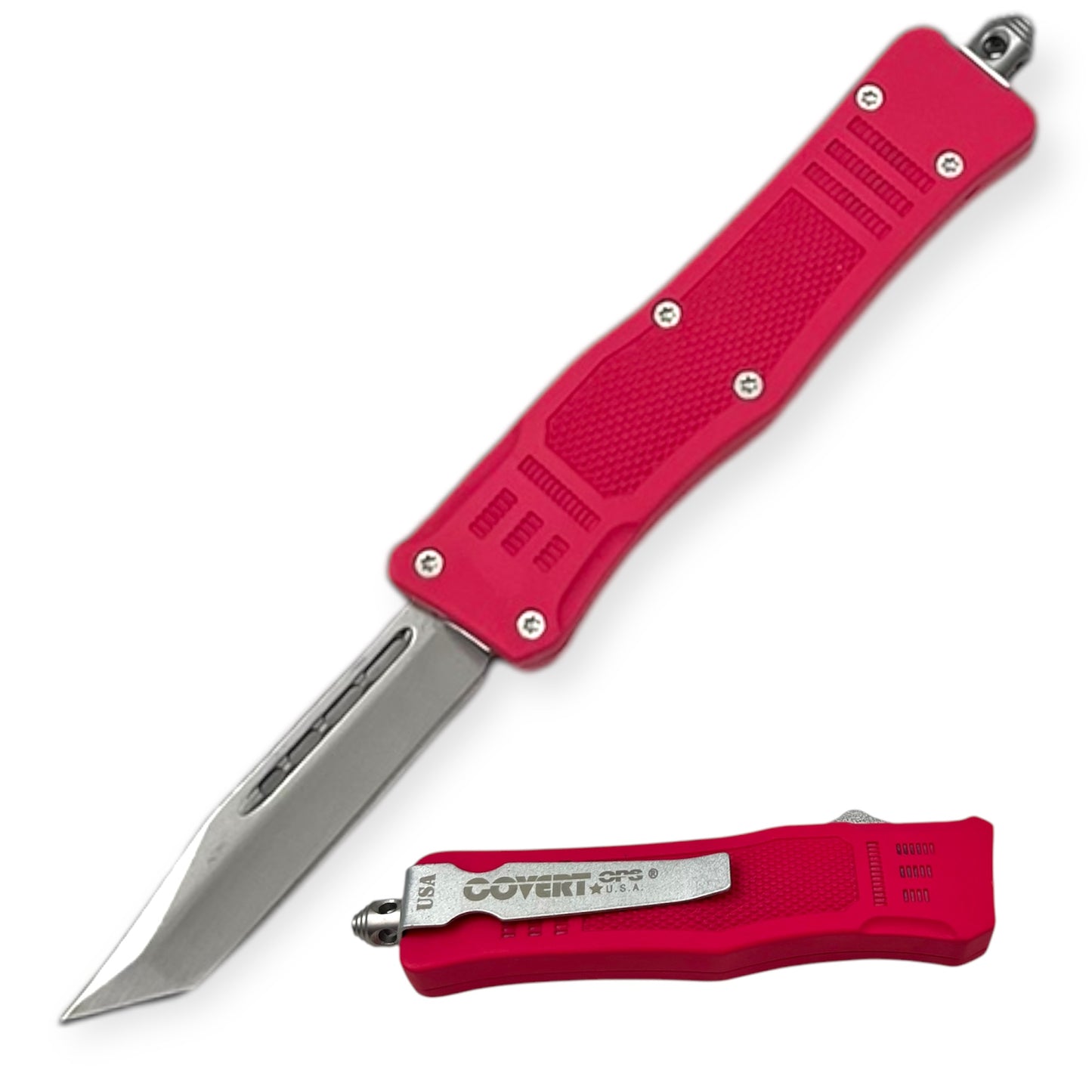 Covert Ops® OTF 7 Inch Auto Tanto Blade Pink