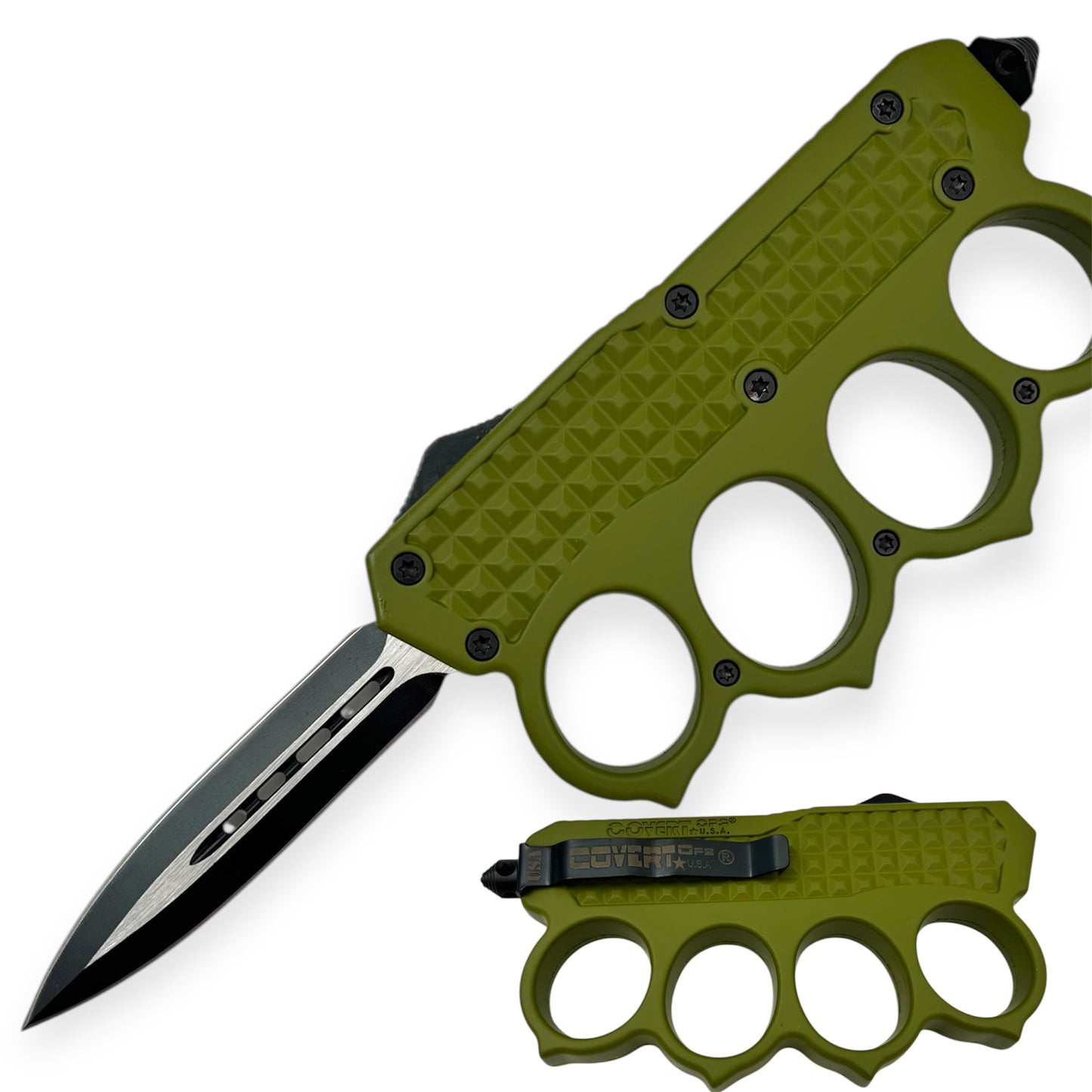 Covert Ops® OTF Trench Knife Double Blade/ with Tool and Carrying Case