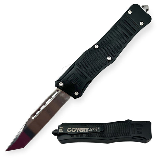 Covert Ops® OTF 9.25 Inch Tanto Silver Blade Carrying Case