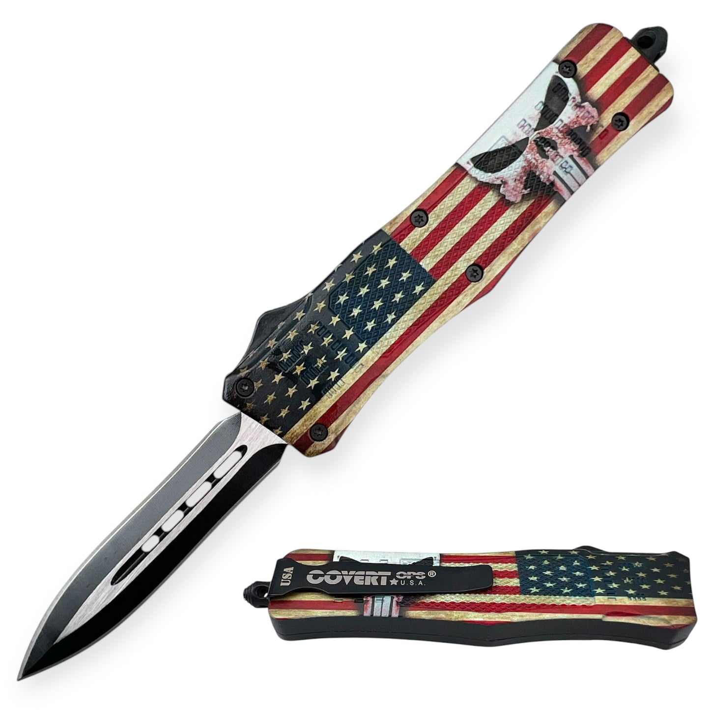 Covert Ops® OTF Automatic Knife 8 Inch Double Blade Punisher